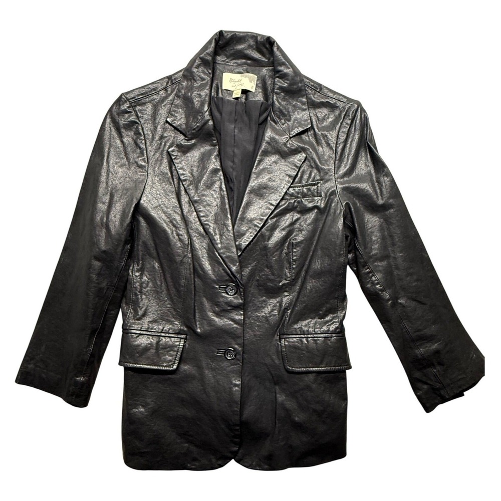 Elizabeth and James‎ Black Leather Blazer Jacket Women's Size 8